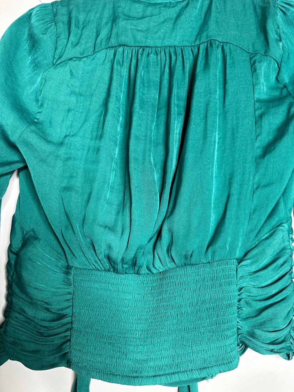 Free People Women’s Green Meet Me There Crop button front Long Sleeve Blouse - Picture 9 of 10